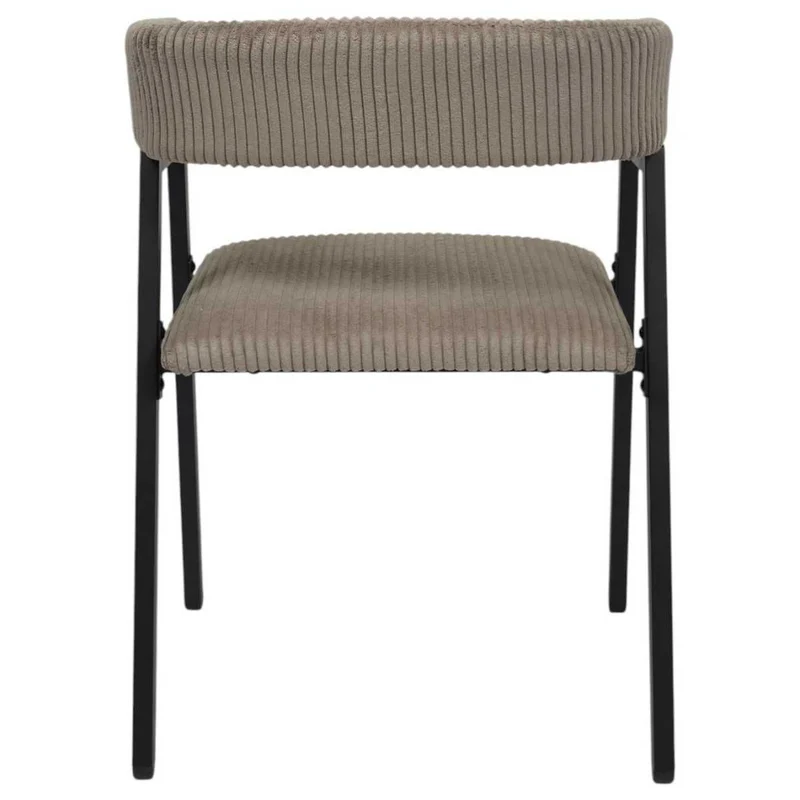 AltoBuy Lot de 2 fauteuils de Table Design en métal et Velours côtelé Coloris Taupe - Amory