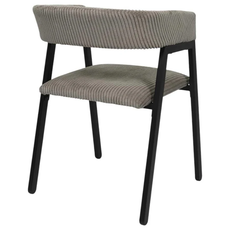 AltoBuy Lot de 2 fauteuils de Table Design en métal et Velours côtelé Coloris Taupe - Amory