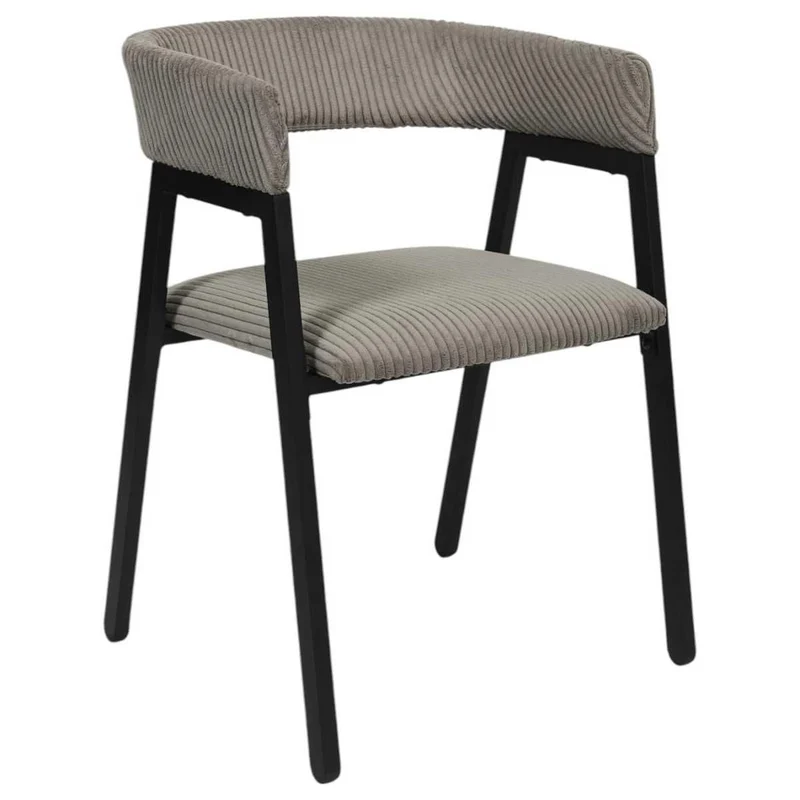 AltoBuy Lot de 2 fauteuils de Table Design en métal et Velours côtelé Coloris Taupe - Amory