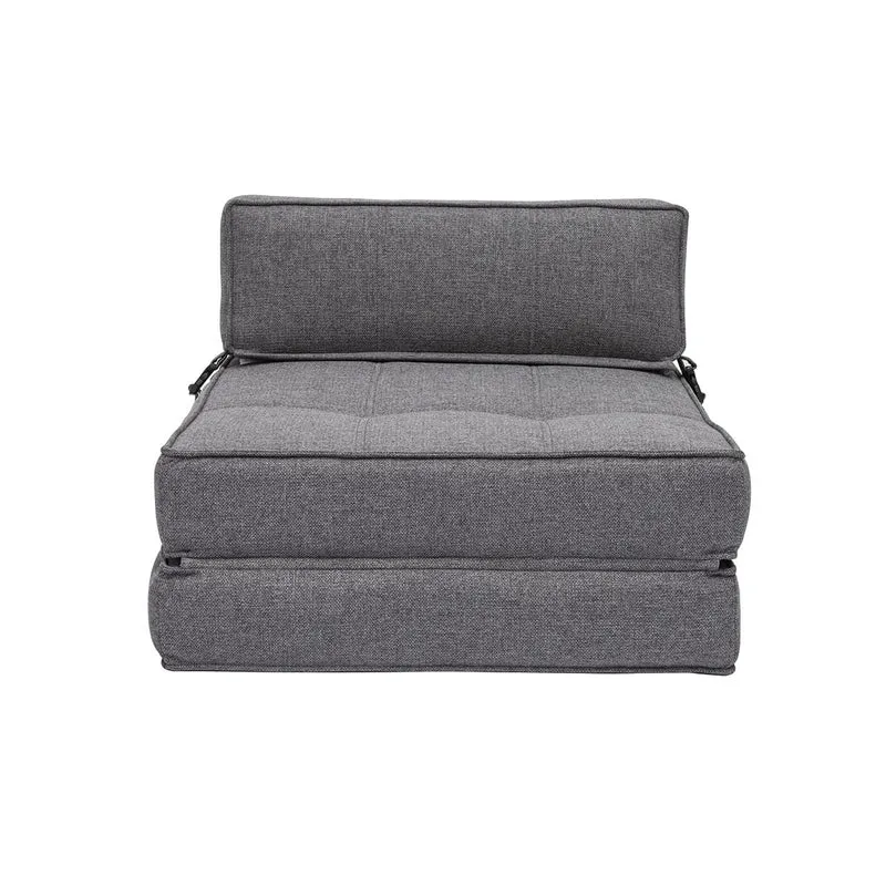 Miliboo Chauffeuse 1 Place Convertible en Tissu Gris Katy