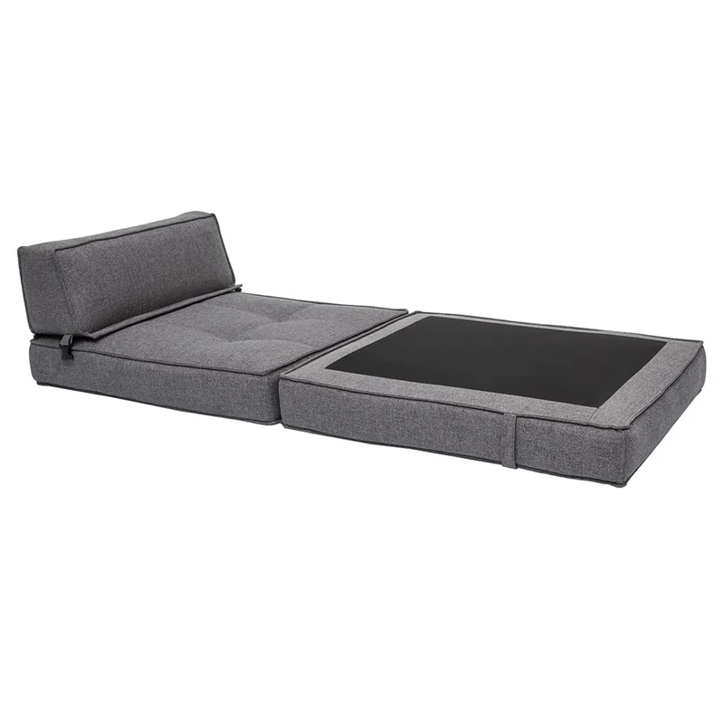 Miliboo Chauffeuse 1 Place Convertible en Tissu Gris Katy