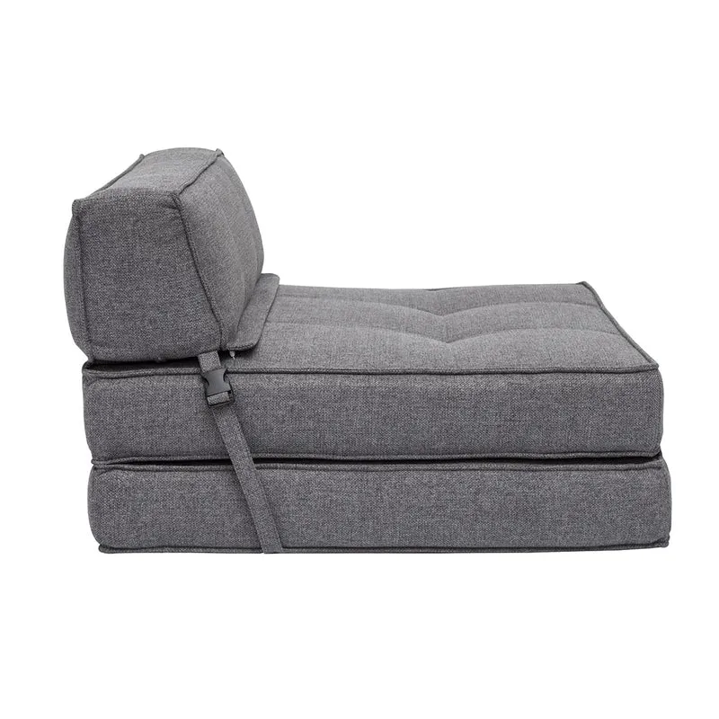 Miliboo Chauffeuse 1 Place Convertible en Tissu Gris Katy
