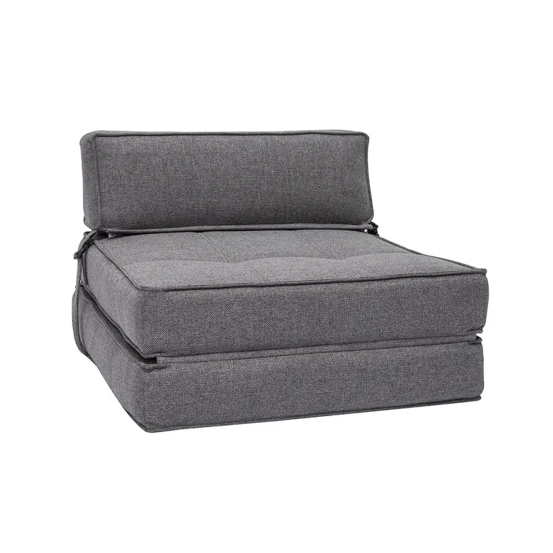 Miliboo Chauffeuse 1 Place Convertible en Tissu Gris Katy