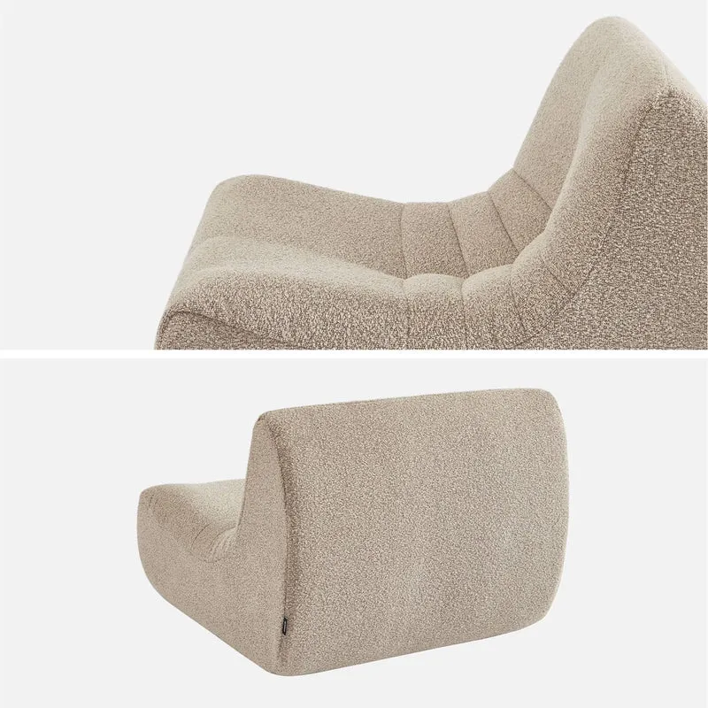 sweeek - Fauteuil chauffeuse Enfant Bouclette texturée 1 Place Beige - Sokol Kids