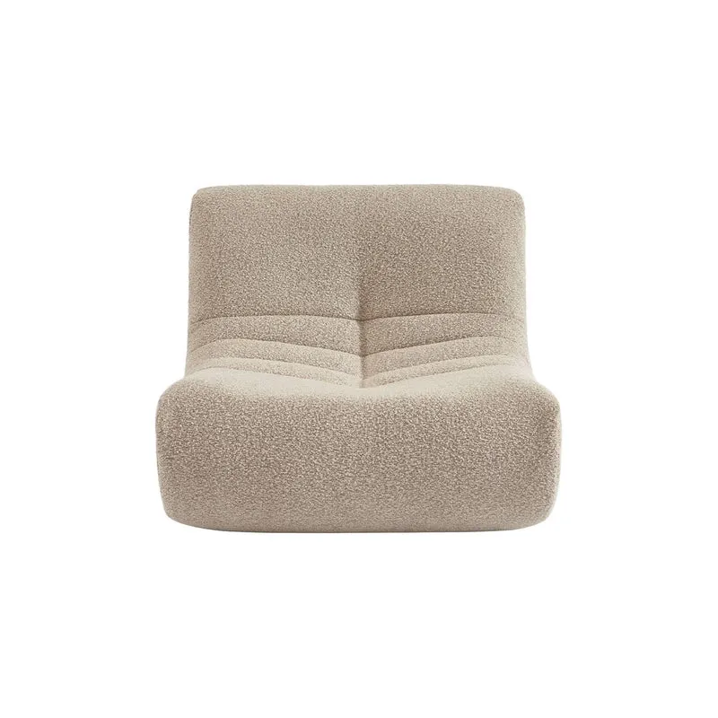 sweeek - Fauteuil chauffeuse Enfant Bouclette texturée 1 Place Beige - Sokol Kids