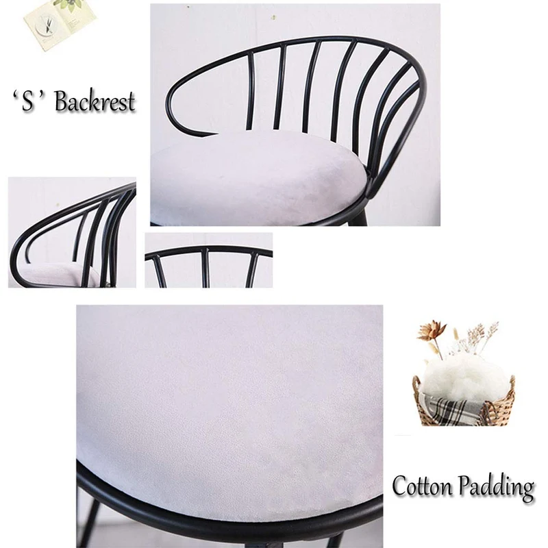 J-HOME Tabouret de bar Tabourets modernes chaise avec dossier repose-pieds tabouret tabouret rembourré chaises de salle à manger pour la cuisine | Pub | Pieds en métal pour tabouret de bar industriel