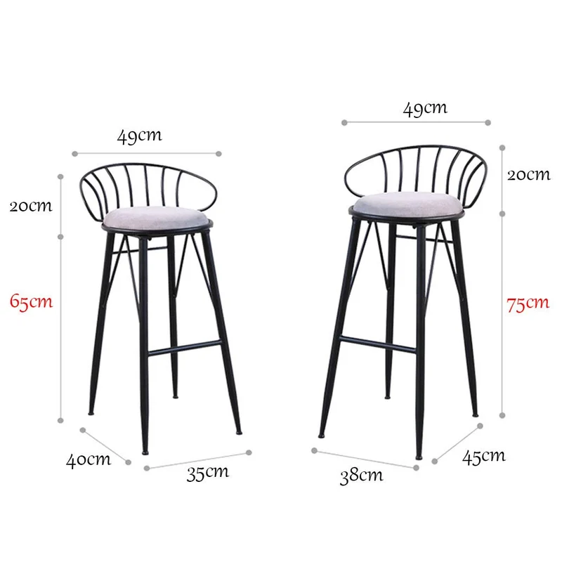 J-HOME Tabouret de bar Tabourets modernes chaise avec dossier repose-pieds tabouret tabouret rembourré chaises de salle à manger pour la cuisine | Pub | Pieds en métal pour tabouret de bar industriel