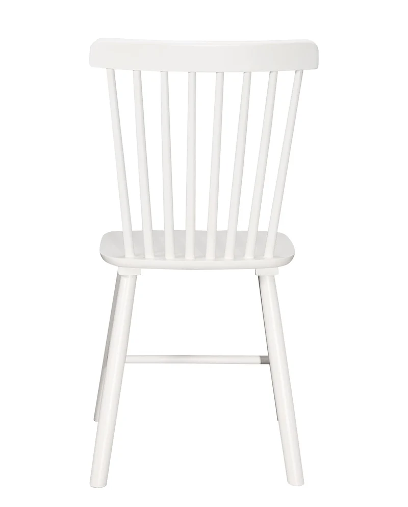 KAYELLES Lot de 2 chaises à barreaux bistrot Vintage Bois Massif Mona (Blanc)