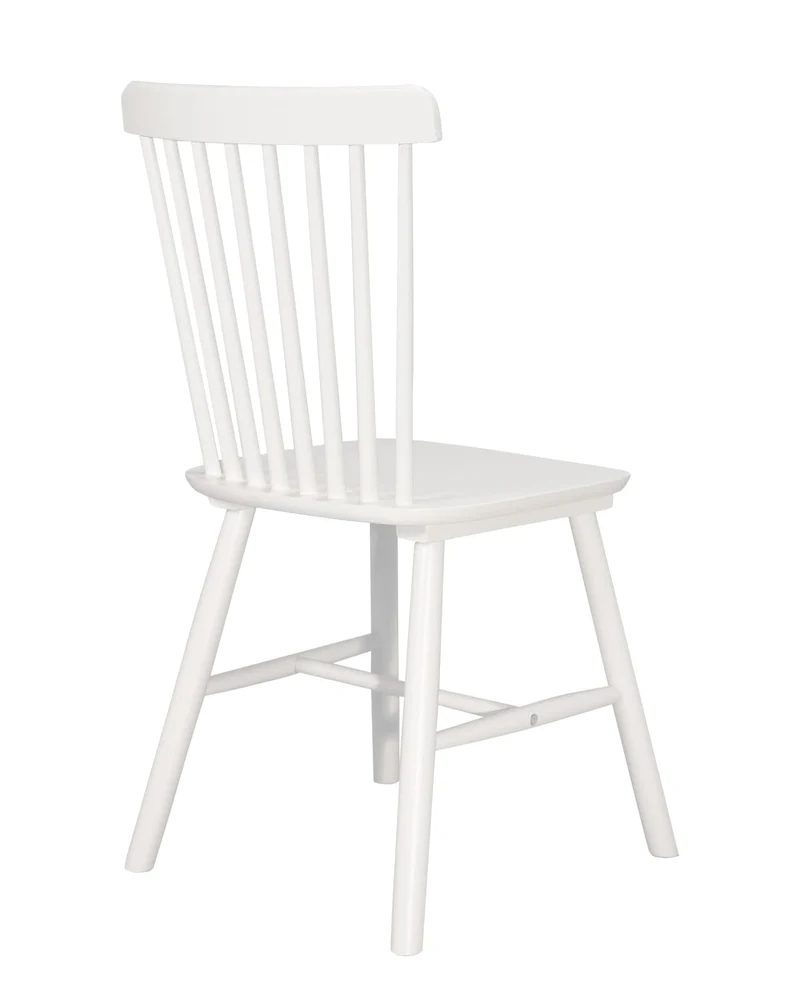 KAYELLES Lot de 2 chaises à barreaux bistrot Vintage Bois Massif Mona (Blanc)
