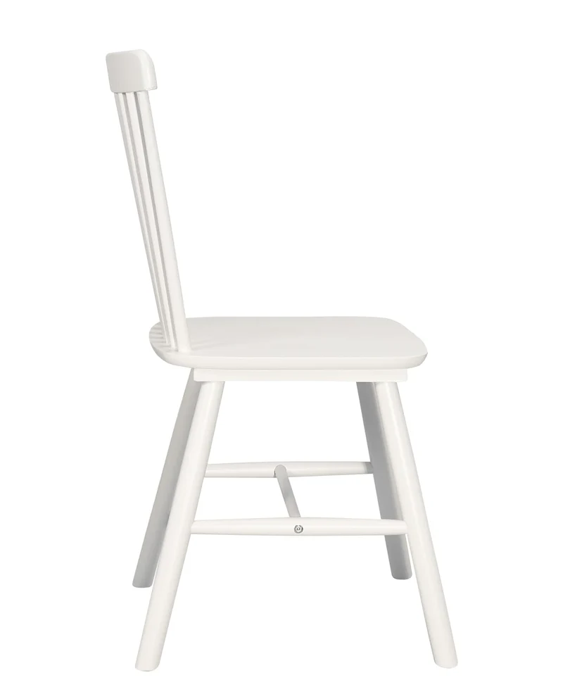 KAYELLES Lot de 2 chaises à barreaux bistrot Vintage Bois Massif Mona (Blanc)