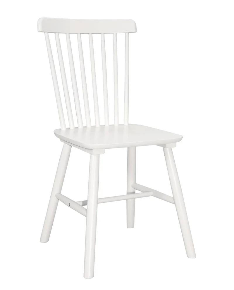KAYELLES Lot de 2 chaises à barreaux bistrot Vintage Bois Massif Mona (Blanc)