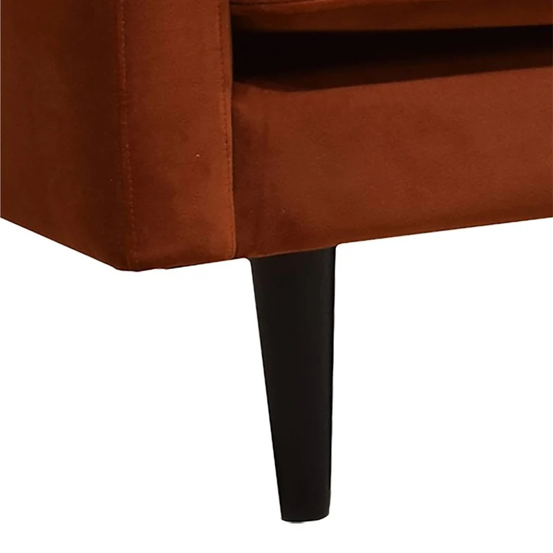 Atmosphera - Canapé 3 Places Candice Ambre - Tissu Velours Déperlant - L194 cm - Fabriqué en France - pour Salon, Séjour