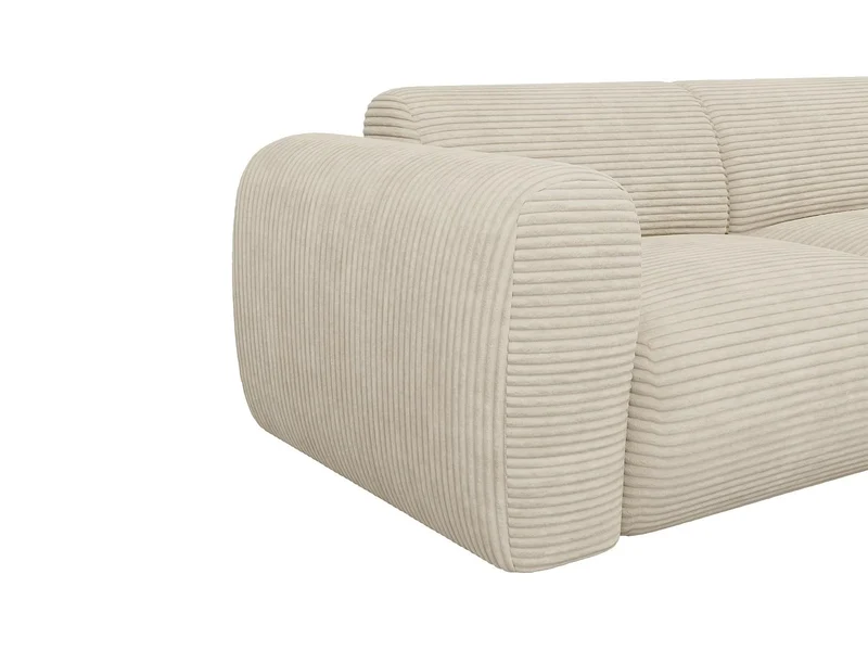 Vente-unique - Canapé 3 Places en Velours côtelé Beige POGNI de Maison Céphy