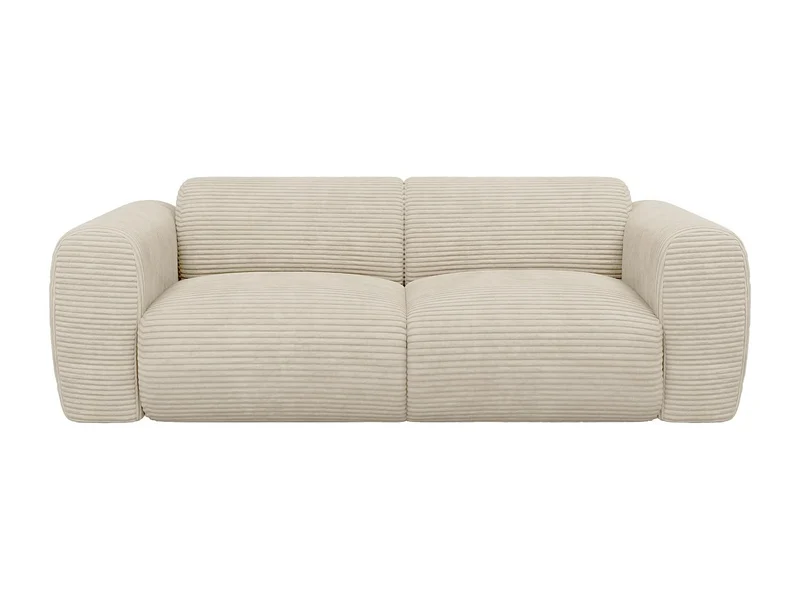 Vente-unique - Canapé 3 Places en Velours côtelé Beige POGNI de Maison Céphy