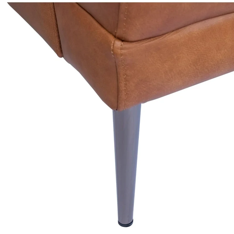 Soul Canapé en cuir 3 places Cognac Marron - Canapé en cuir véritable de qualité supérieure - Design scandinave - Ressorts ensachés - Pieds en métal - Confort moderne pour le salon - Intemporel et