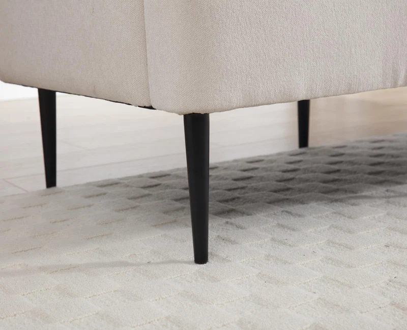 DAYALANE Canapé de 2 Places en Chenille Petit Canapé avec Accoudoirs Sofa à Coussin Rembourré et Cadre en Métal, Blanc