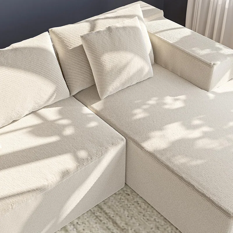 DEZAGCE Canapé d’Angle modulable en Tissu Beige, Grand canapé 4–5 Places avec méridienne, Coussins Inclus, Design Moderne et Confortable, 269 × 175 cm