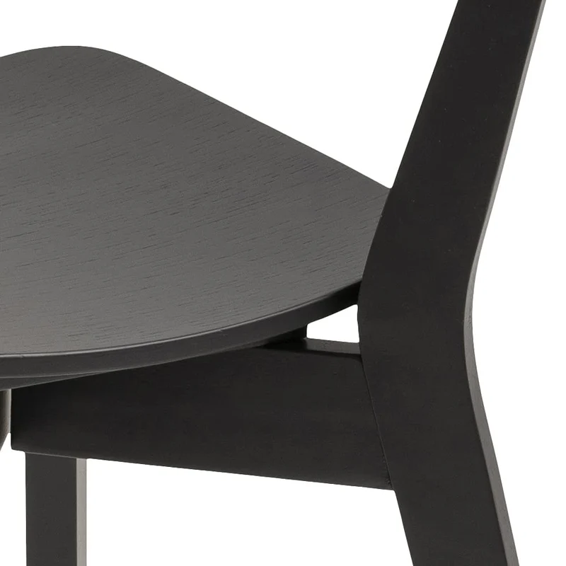 AC Design Furniture Roxanne Chaises de Salle à Manger Noires 2 pièces, Lot de 2 Chaises de Cuisine en Bois, Meubles de Salle à Manger, Style Scandinave Rétro, H: 79,5 x L: 45 x P: 55 cm