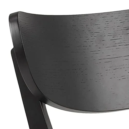 AC Design Furniture Roxanne Chaises de Salle à Manger Noires 2 pièces, Lot de 2 Chaises de Cuisine en Bois, Meubles de Salle à Manger, Style Scandinave Rétro, H: 79,5 x L: 45 x P: 55 cm