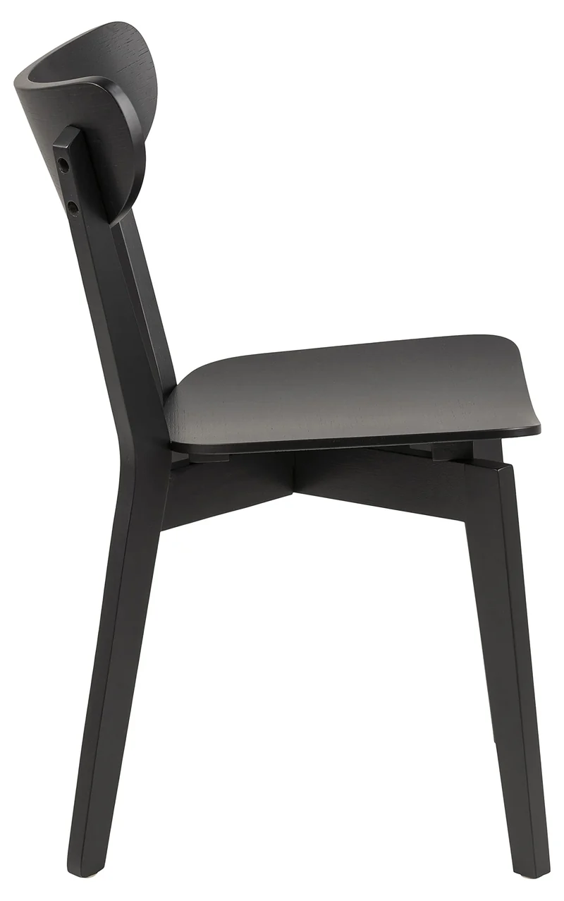 AC Design Furniture Roxanne Chaises de Salle à Manger Noires 2 pièces, Lot de 2 Chaises de Cuisine en Bois, Meubles de Salle à Manger, Style Scandinave Rétro, H: 79,5 x L: 45 x P: 55 cm
