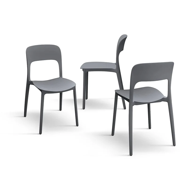 PAZZO DESIGN Chaise Luana Lot de 4 chaises (Gris)