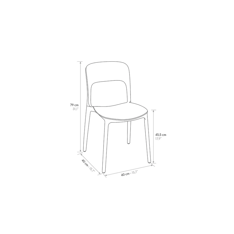 PAZZO DESIGN Chaise Luana Lot de 4 chaises (Gris)
