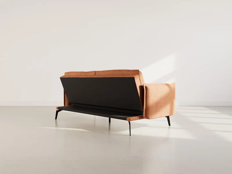 Bestmobilier - Lexie - Canapé Convertible clic-clac 2 Places en Velours côtelé, Terracotta
