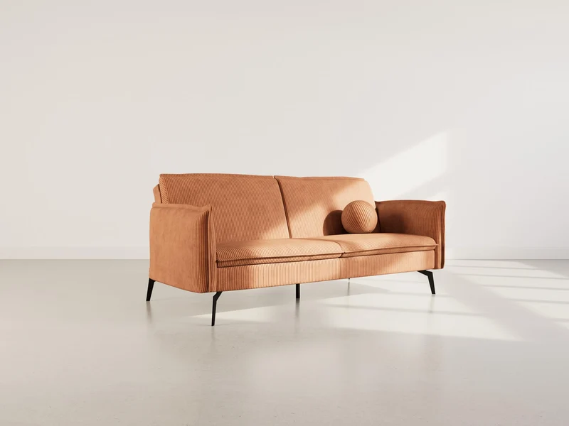 Bestmobilier - Lexie - Canapé Convertible clic-clac 2 Places en Velours côtelé, Terracotta