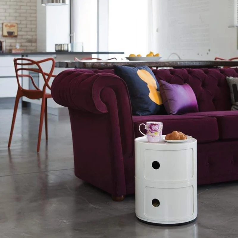 Kartell Componibili, Conteneur 2 éléments, Blanc, Base ronde