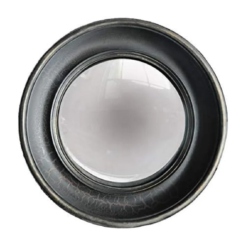 CHEHOMA - Petit Miroir Convexe Noir et Or Vieilli - Miroir Mural pour Salon, Salle de Bain, Couloir ou Garde-Robe - Miroir de sorcière - Accessoire de décoration pour Un intérieur de qualité