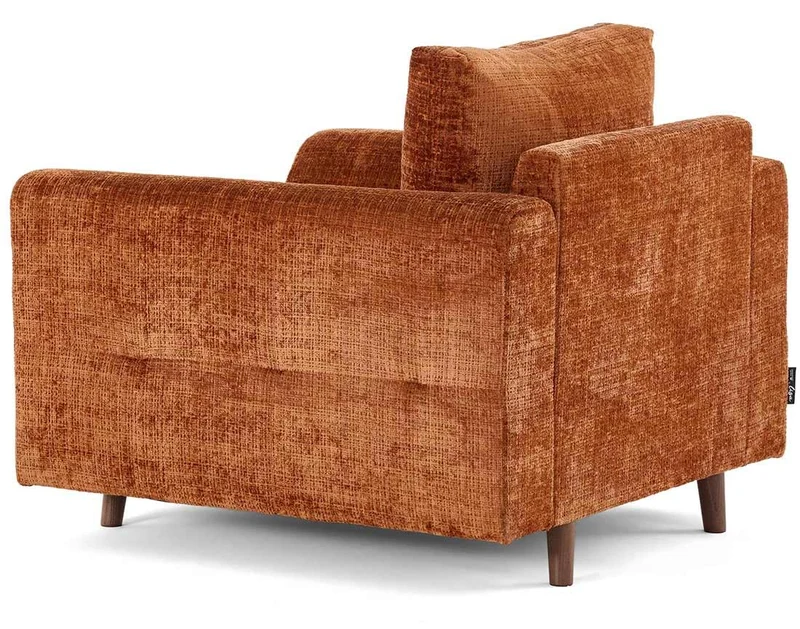 Lisa Design - Rune - Fauteuil en Velours texturé, Rouille