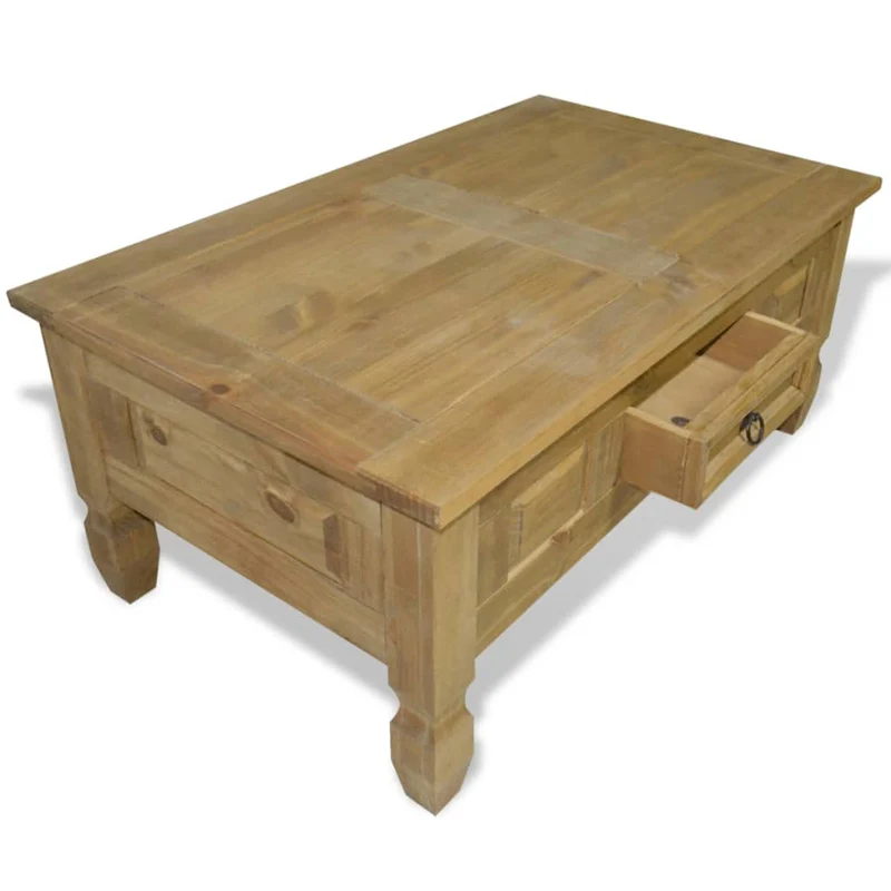 INLIFE Tables Basses, Table Basse Pin Mexicain Gamme Corona 100 x 60 x 45 cm