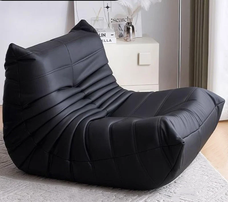 GAYAYAS Fauteuil Togo Fireside, canapé de Sol Confortable et Relaxant, Fauteuil Individuel Moelleux rembourré de Mousse pour Salon, Chambre ou Bureau, Aucun Assemblage requis Black