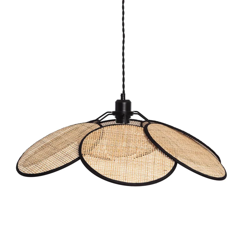 LEDKIA LIGHTING Suspension Rotin Noir tressé E27