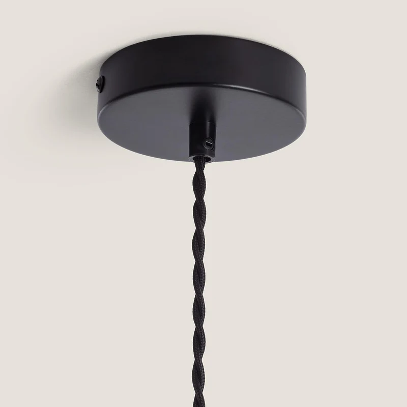 LEDKIA LIGHTING Suspension Rotin Noir tressé E27
