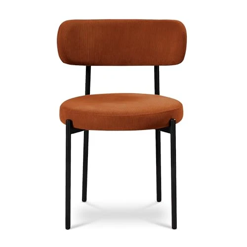 Sicaan Lot de 2 chaises Terracotta Modernes Iris Velours côtelé