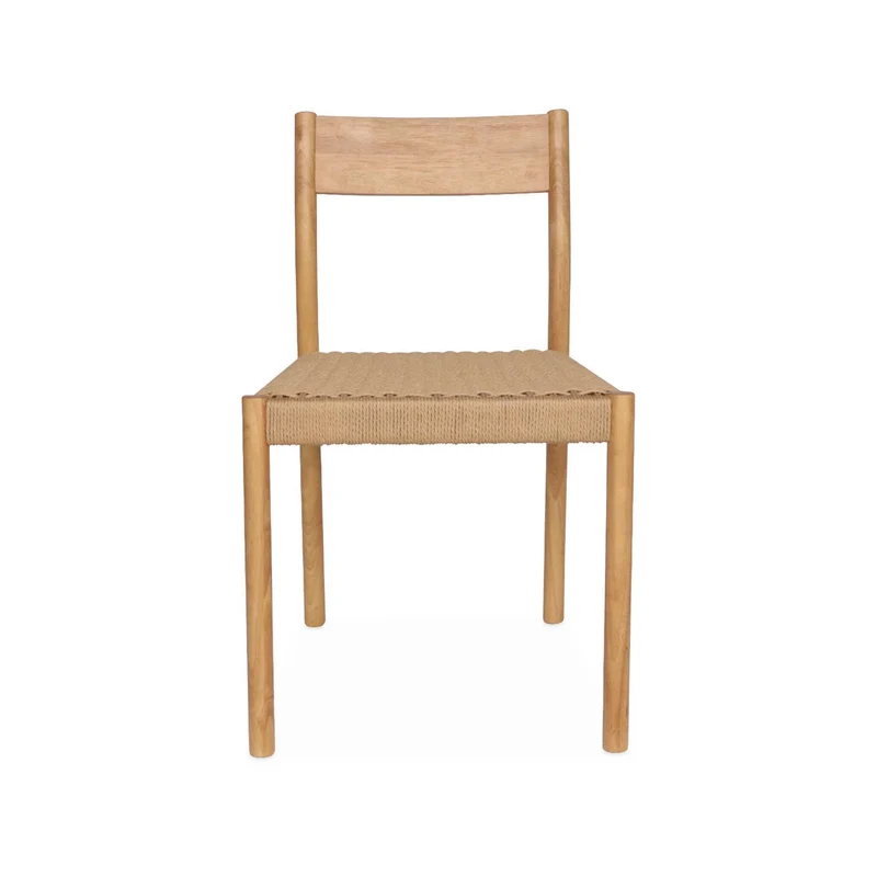 Alice's Home - Lot de 2 chaises Naturelles en Bois et Cordage. Ella. L 49.5 x P 53 x H 82cm