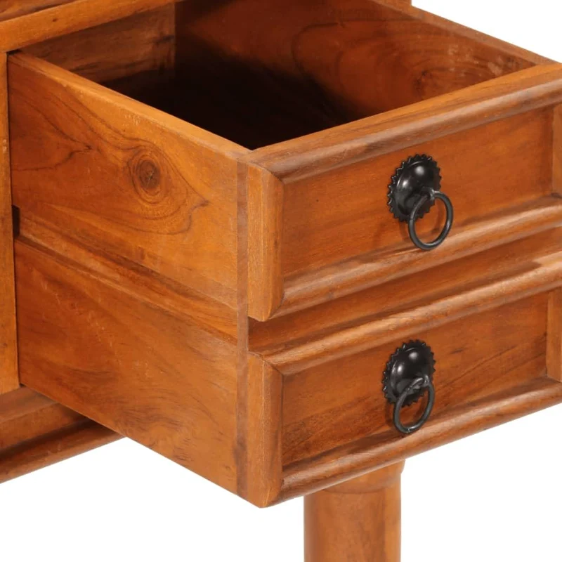 vidaXL Bureau avec Tiroirs, Table d'Écriture avec Poignée, Bureau d'Ordinateur avec Rangement, Décoration de Salon, Bois d'Acacia Solide