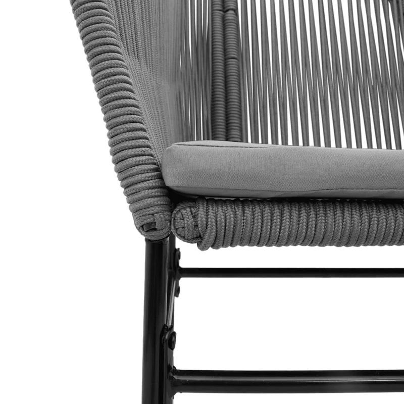 Homgoday Chaise de Jardin Confortable en Résine Tressée, Coussins Gris, Support Stable, Résistant aux UV - 2 Pièces