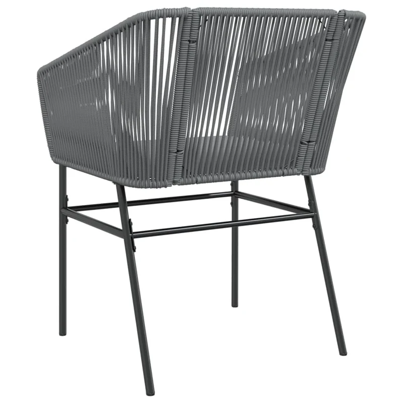 Homgoday Chaise de Jardin Confortable en Résine Tressée, Coussins Gris, Support Stable, Résistant aux UV - 2 Pièces