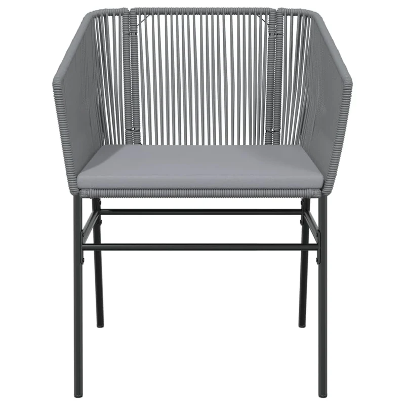 Homgoday Chaise de Jardin Confortable en Résine Tressée, Coussins Gris, Support Stable, Résistant aux UV - 2 Pièces