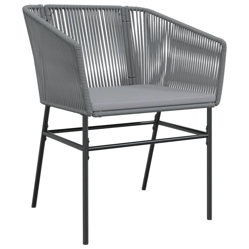 Homgoday Chaise de Jardin Confortable en Résine Tressée, Coussins Gris, Support Stable, Résistant aux UV - 2 Pièces