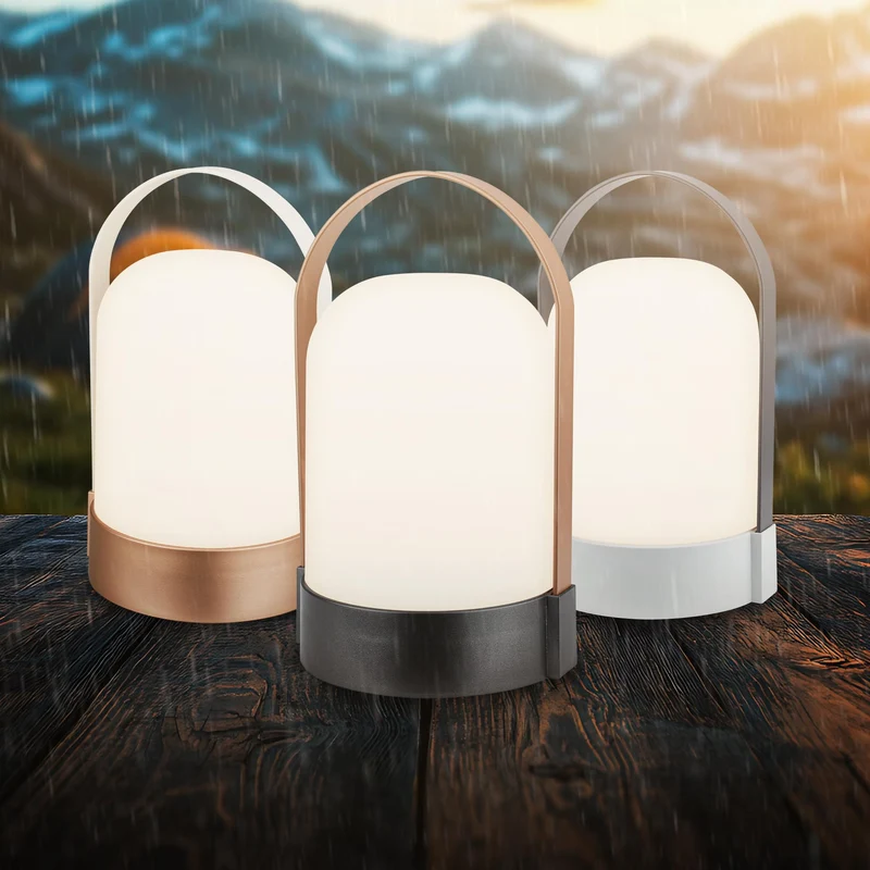 BRILONER - Lampe de table sans fil, variateur à 3 niveaux, fonction mémoire, ip44, câble de charge usb-c, salon à poser, lampe chevet, 14.5 x 13.5 x 24 cm, bronze métallique blanc