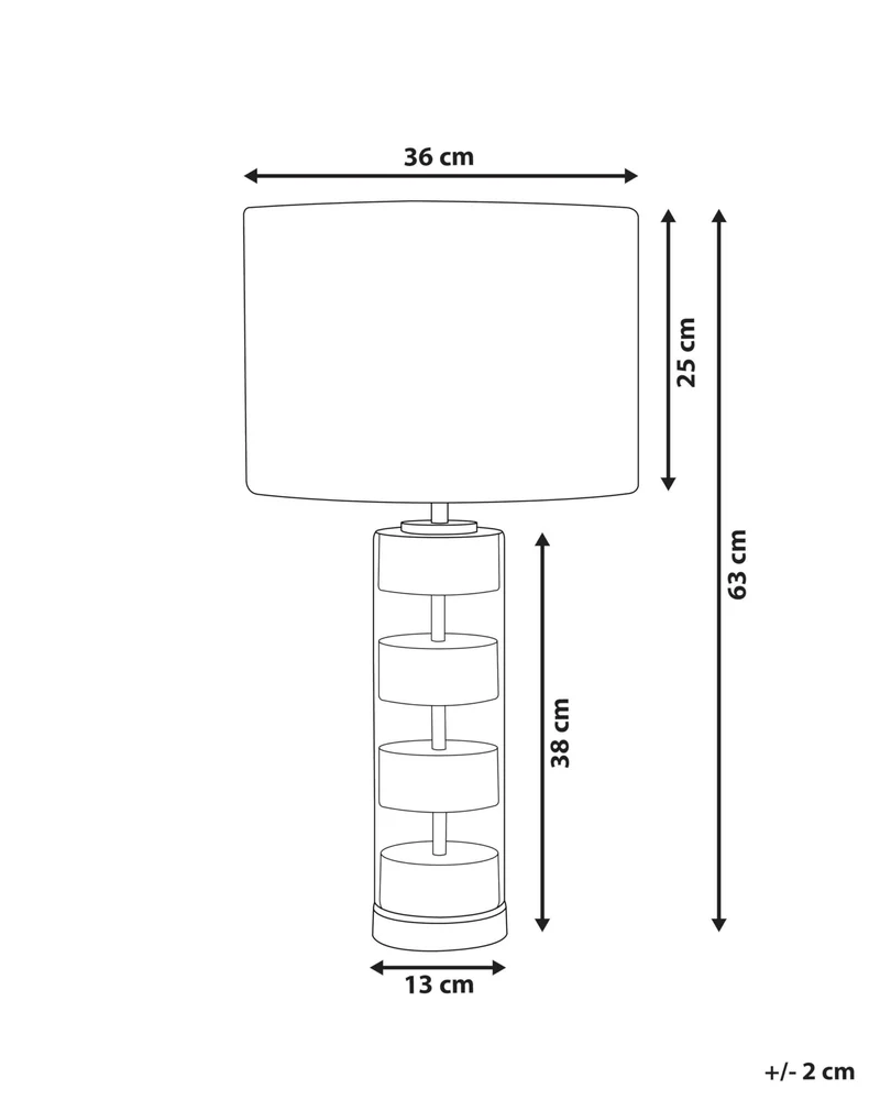 Beliani Lampe à Poser de Table avec Pied Décoratif Doré et Abat-jour Blanc E27 Max 60W pour Salon Chambre ou Coin Lecture au Design Moderne et Glamour