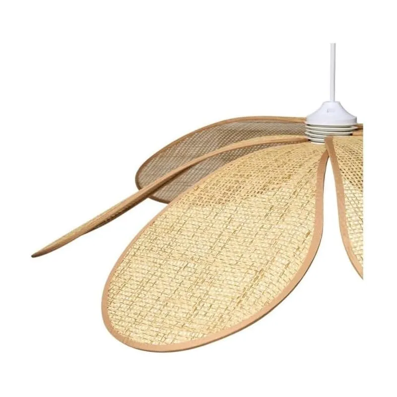 Ostaria 37959 Plafonnier, Suspension cannage rotin naturel 'Margaux' - Ø 68 cm, couleur naturelle - Plafonnier d'intérieur E27 pour salle à manger, salon, chambre