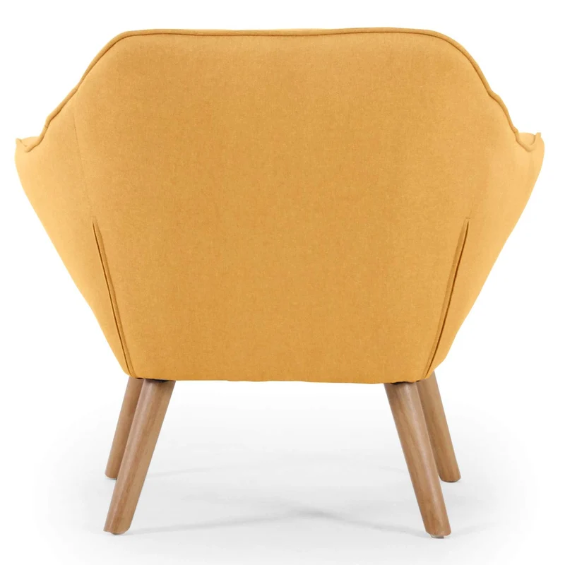Menzzo Fauteuil Scandinave Zentao Tissu Jaune