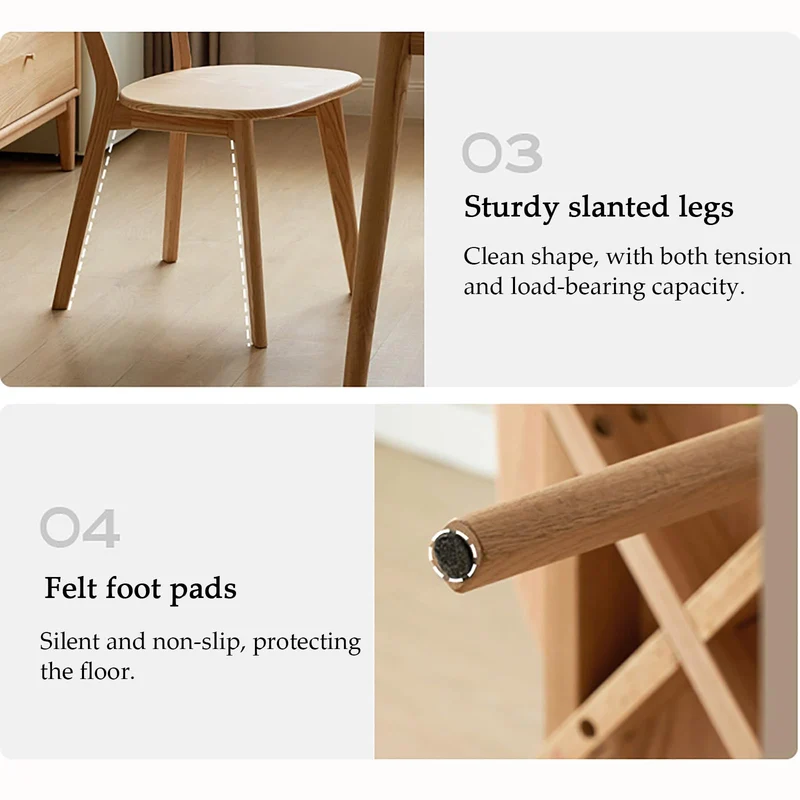 FBNMG Lot de 4 Chaises de Salle à Manger en Bois Massif, Chaise de Cuisine Rustique avec Dossier, Chaise Détente Antidérapante avec Pieds Bois pour Chambre Studio Restaurant(4 PCS, Color A)