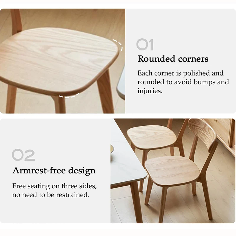 FBNMG Lot de 4 Chaises de Salle à Manger en Bois Massif, Chaise de Cuisine Rustique avec Dossier, Chaise Détente Antidérapante avec Pieds Bois pour Chambre Studio Restaurant(4 PCS, Color A)