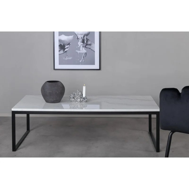 Paris Prix Table Basse en Marbre Estelle 120cm Blanc
