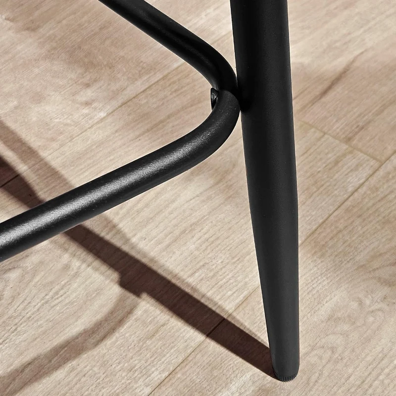 Meubletmoi Lot de 2 Chaises de Bar en Velours Jaune avec Capitonnage et Pieds en Métal Noir - Design Contemporain - FARA 2